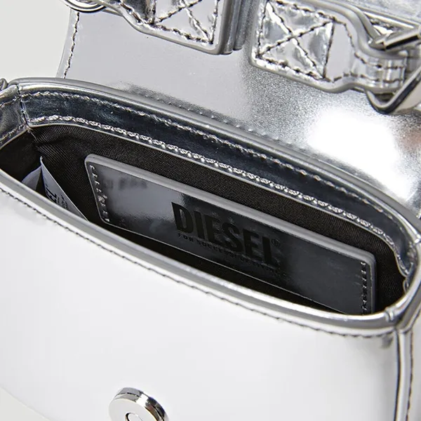 Túi Xách Tay Nữ Diesel Silver Leather 1DR Xs X08957 PS202/H0535 Màu Bạc