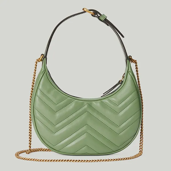 Túi Xách Tay Nữ Gucci GG Marmont Matelassé Mini Bag Màu Xanh Green - Túi xách - Vua Hàng Hiệu