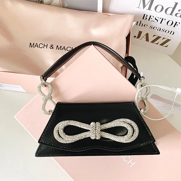 Túi Xách Tay Nữ Mach & Mach Women's Black Mini Samantha Leather Top Handle Bag Màu Đen - Túi xách - Vua Hàng Hiệu