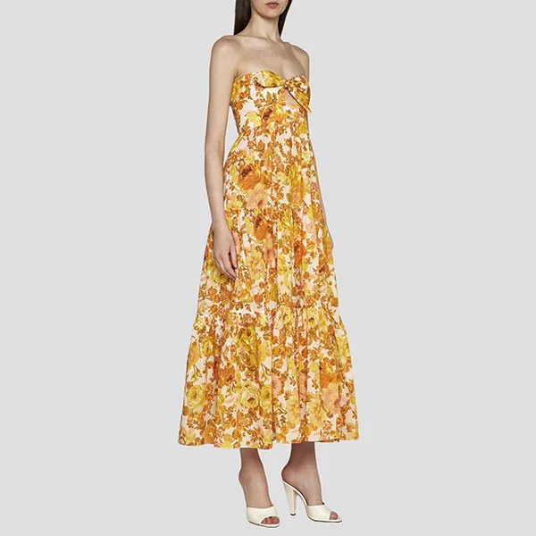 Váy Nữ Zimmermann Orange Floral Printed 8597DSS232 YEFLO Màu Vàng Cam