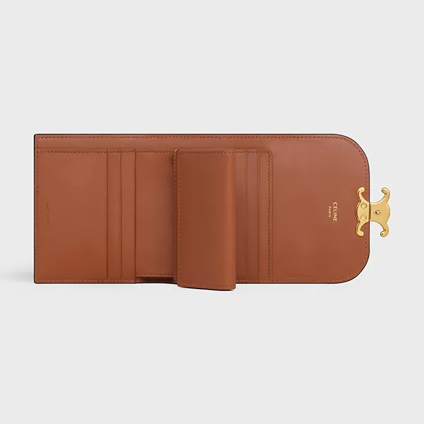 Ví Nữ Celine Small Wallet Triomphe In Triomphe Canvas 10D782CQH.04LU Màu Nâu Đen - Túi xách - Vua Hàng Hiệu