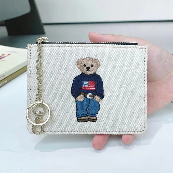 Ví Đựng Thẻ Nữ TTWN BEAR TT2449 Màu Be Viền Đen