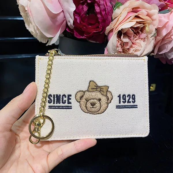 Ví Đựng Thẻ Nữ TTWN BEAR TT2449 TT2448 Màu Be Viền Nâu
