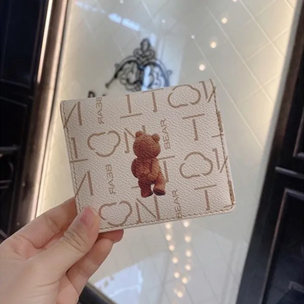 Ví Gập Nữ TTWN BEAR TT2207 TT2236 Màu Be Chữ
