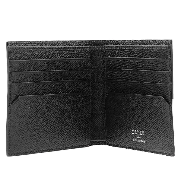Ví Nam Bally Men's Brasai Leather Wallet In Black 603743 Màu Đen - 4