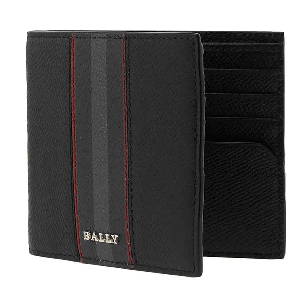 Ví Nam Bally Men's Brasai Leather Wallet In Black 603743 Màu Đen - 3