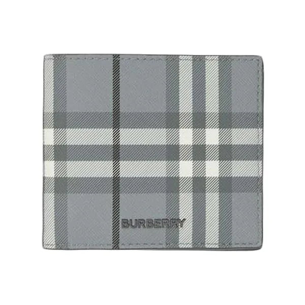 Ví Nam Burberry Vintage Check Bifold Wallet Màu Ghi Xám - Túi xách - Vua Hàng Hiệu