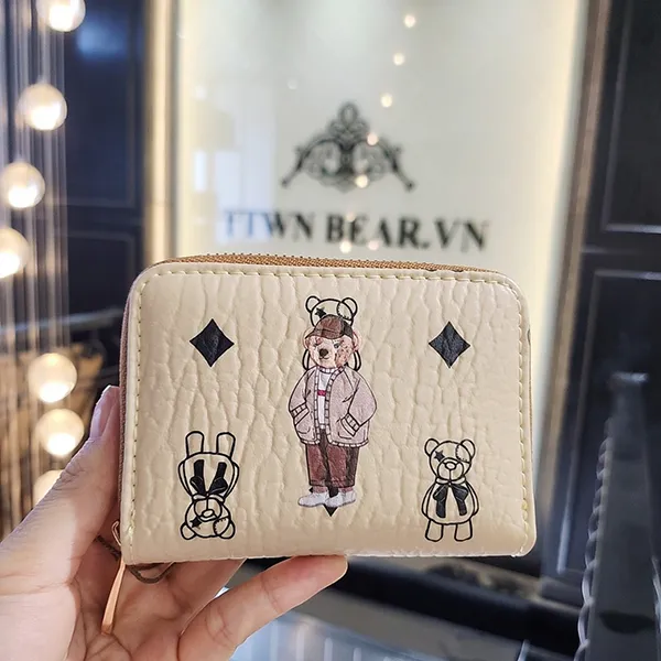 Ví Nữ Đựng Thẻ Mini TTWN BEAR TT2235 TT2403 Màu Be