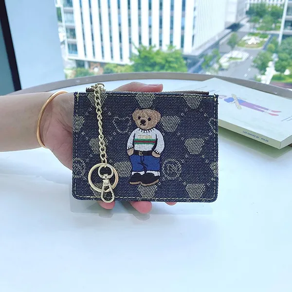 Ví Đựng Thẻ Nữ TTWN BEAR TT2449 Màu Xanh Viền Nâu