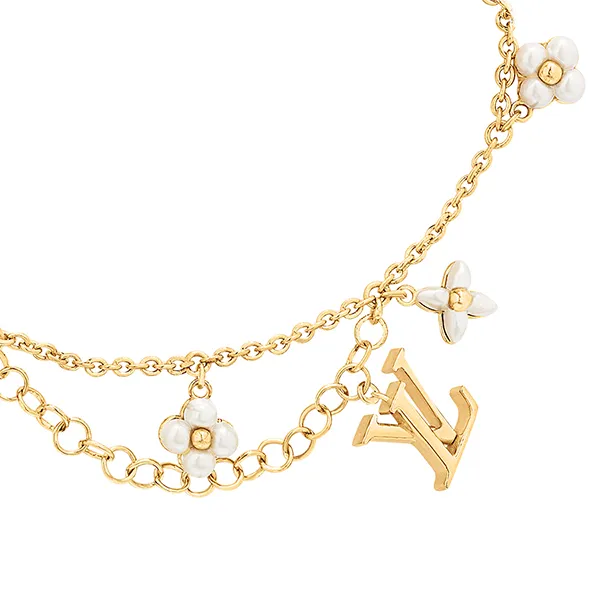 Vòng Đeo Tay Nữ Louis Vuitton LV Họa Tiết Floragram Bracelet M0940A Màu Vàng Gold