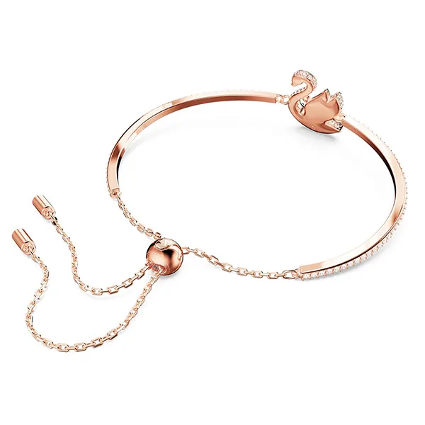Vòng Đeo Tay Nữ Swarovski Iconic Swan Bangle Swan, Green, Rose Gold-Tone Plated 5650065 Màu Xanh Green