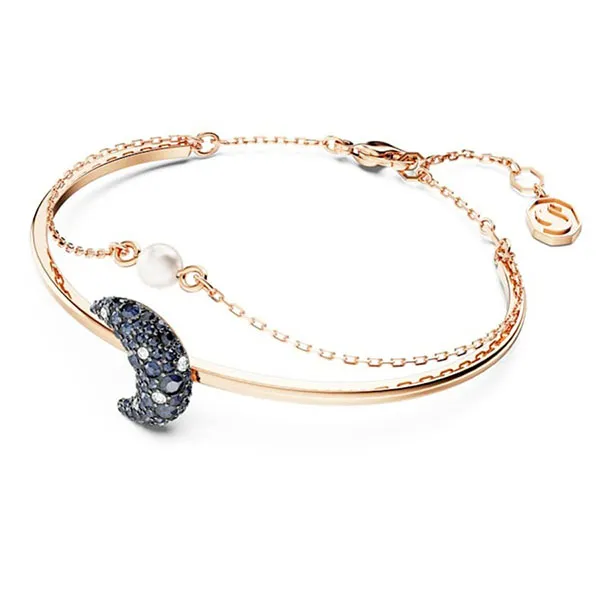 Vòng Đeo Tay Nữ Swarovski Luna Bangle Moon, Multicolored, Rose Gold-Tone Plated 5671586 Màu Xanh/ Vàng Hồng - Trang sức - Vua Hàng Hiệu
