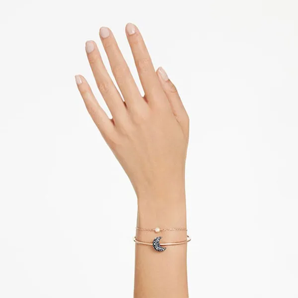Vòng Đeo Tay Nữ Swarovski Luna Bangle Moon, Multicolored, Rose Gold-Tone Plated 5671586 Màu Xanh/ Vàng Hồng - Trang sức - Vua Hàng Hiệu