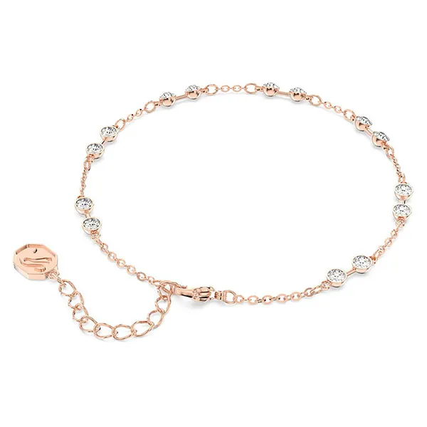 Vòng Đeo Tay Nữ Swarovski Remix Collection Strandround Cut, White, Rose Gold-Tone Plated Màu Vàng Hồng