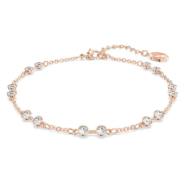 Vòng Đeo Tay Nữ Swarovski Remix Collection Strandround Cut, White, Rose Gold-Tone Plated Màu Vàng Hồng