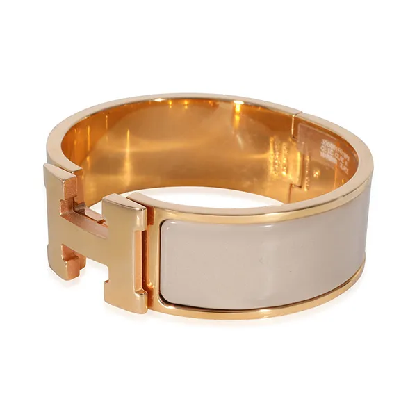 Vòng Đeo Tay Nữ Hermès Clic Clac Gold Plated H Bracelet Màu Vàng Be