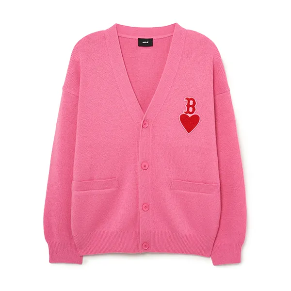 Áo Cardigan MLB Boston Red Sox 3AKCH0234-43PKS Màu Hồng Size S
