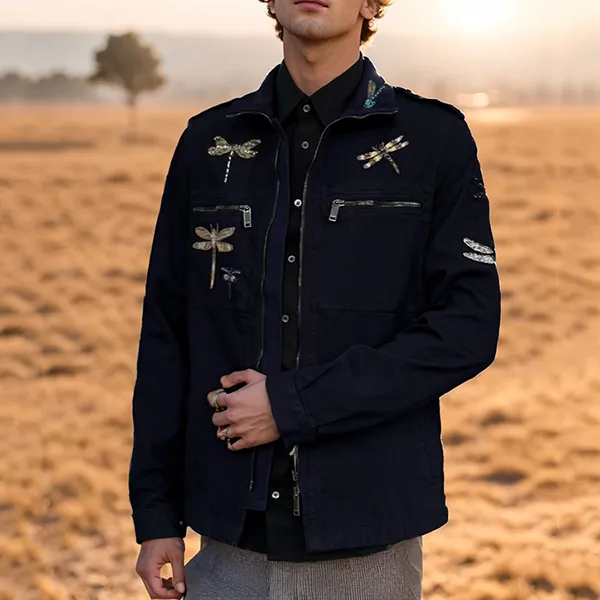 Áo Khoác Nam Valentino Jacket 16130137UN Màu Xanh Đen - Thời trang - Vua Hàng Hiệu