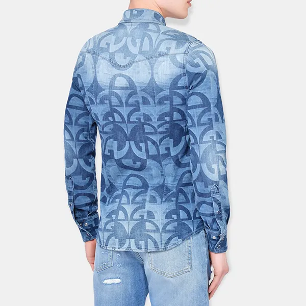 Áo Sơ Mi Nam Dolce & Gabbana D&G Logo Shirt G5EX7DG8CK2W1234 Màu Xanh Denim Size 38