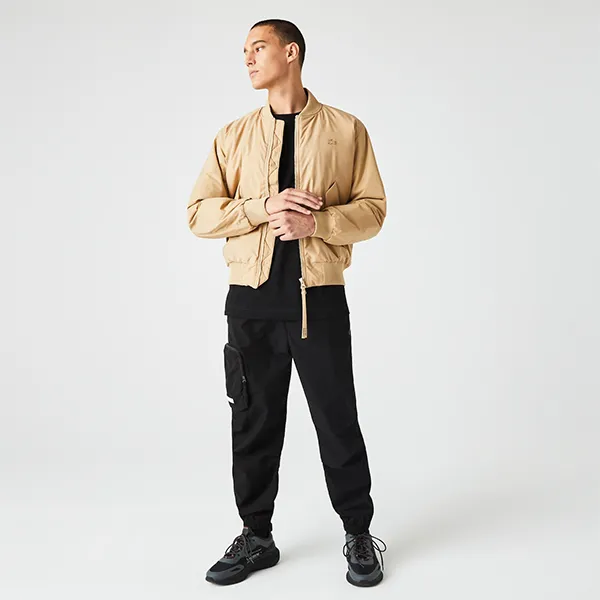 Áo Bomber Nam Lacoste Men's Insulated Padded Bomber Jacket BH0549-02S Màu Be Size 52