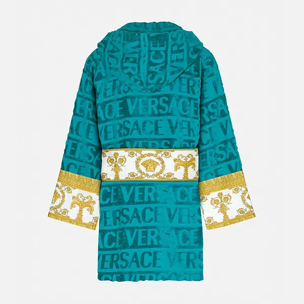 Áo Choàng Tắm Versace Baroque Short Bathrobe ZACJ00019-ZCOSP052_Z15_L_Z4882 Màu Xanh Lam Size S
