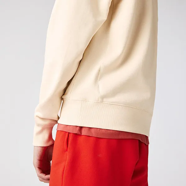 Áo Hoodie Lacoste Unisex Hooded Organic Cotton Fleece Sweatshirt SH1701-056 Màu Beige Size XS