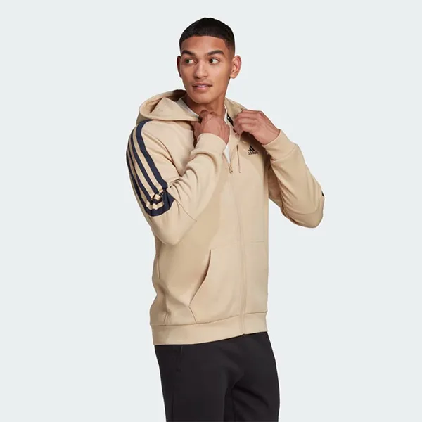 Áo Hoodie Nam Adidas Futre Icons 3-Stripes Full Zip Hoodie HK4570 Màu Be