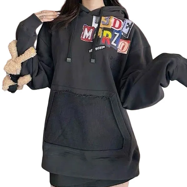 Áo Hoodie Nữ 13 De Marzo Black Collective Bear Sketch FR-JX-597-U Màu Đen