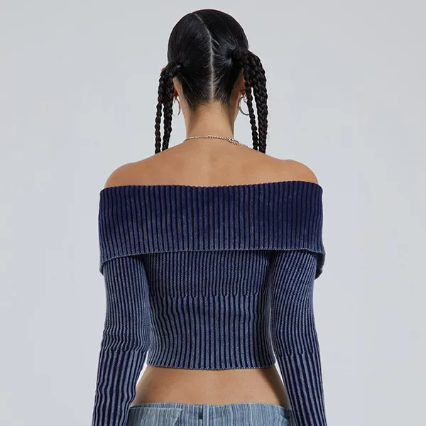 Áo Jaded London Tribeca Ribbed Off The Shoulder Knit WH2599 Màu Xanh Navy Size XS - Thời trang - Vua Hàng Hiệu
