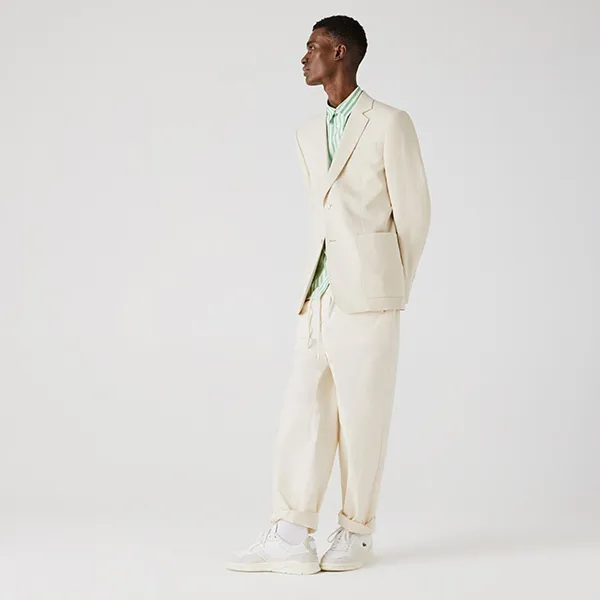 Áo Khoác Blazer Nam Lacoste Men’s Straight Fit Cotton And Linen Blend VH1127-51G-E8M Màu Beige Size 48 - Thời trang - Vua Hàng Hiệu