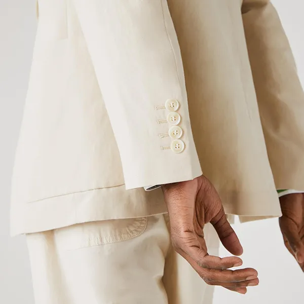 Áo Khoác Blazer Nam Lacoste Men’s Straight Fit Cotton And Linen Blend VH1127-51G-E8M Màu Beige Size 48 - Thời trang - Vua Hàng Hiệu