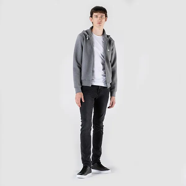 Áo Khoác Nỉ Nam Lacoste Erkek Classic Fit Fermuarlı Koyu Gri Sweatshirt SH6886 1VQ Màu Xám Đậm Size 3