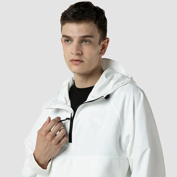 Áo Khoác Nam Lacoste Jacket Men's Pullover From Two Materials BH7603-NYV Màu Trắng Size 3