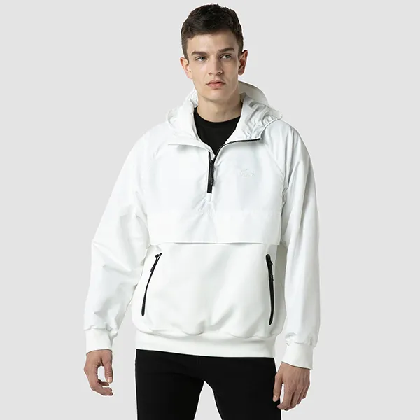 Áo Khoác Nam Lacoste Jacket Men's Pullover From Two Materials BH7603-NYV Màu Trắng Size 3