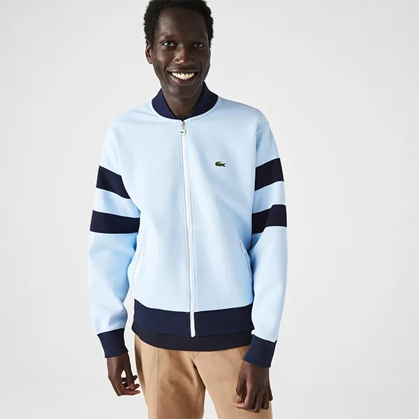 Áo Khoác Nam Lacoste Men's Sweatshirt SH7393-8VH Màu Xanh Dương Size 2