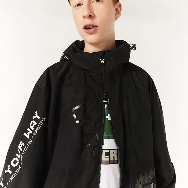 Áo Khoác Lacoste Unisex Live Minecraft Zippered Jacket BH3813 031 Màu Đen Size M