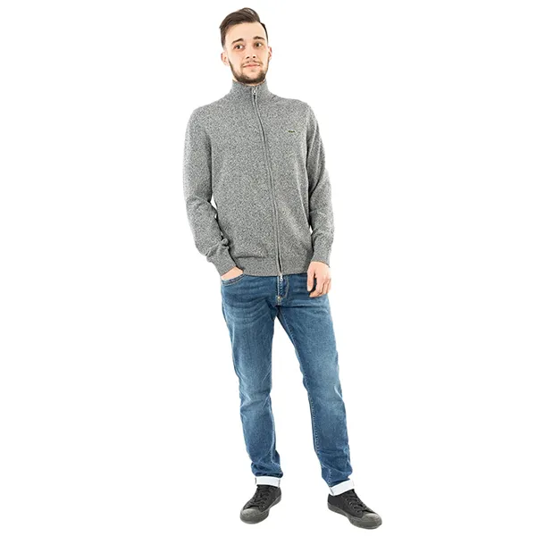Áo Khoác Nam Lacoste Zippered Sweater AH1957-EL6 Màu Xám Size 4