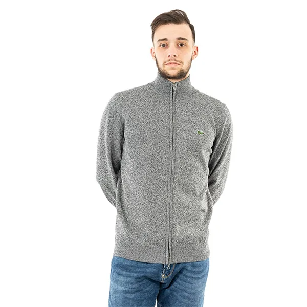 Áo Khoác Nam Lacoste Zippered Sweater AH1957-EL6 Màu Xám Size 4