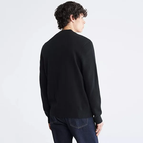 Áo Khoác Len Nam Calvin Klein CK SP40588414 - BLK Smooth Cotton Sweater Bomber Jacket Màu Đen Size M - Thời trang - Vua Hàng Hiệu