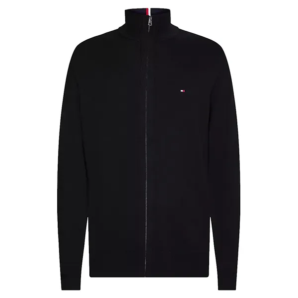 Áo Khoác Len Nam Tommy Hilfiger Cotton Mix Zip Sweater MW28050 Màu Đen Size S