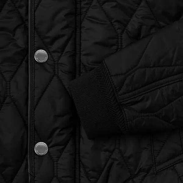 Áo Khoác Nam Burberry Black Quilted Collar Zipper 40368721 Màu Đen - Thời trang - Vua Hàng Hiệu