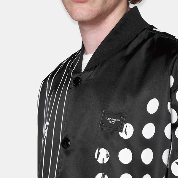 Áo Khoác Nam Dolce & Gabbana D&G Branded Tag Jacket G9VD2TG7C9PS9000 Màu Đen Size 48 (Form To)