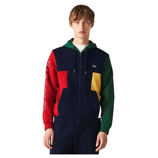 Áo Khoác Nam Lacoste Colour-block Zippered Fleece Hoodie SH1215 Phối Màu Size 3