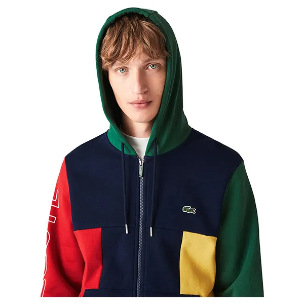 Áo Khoác Nam Lacoste Colour-block Zippered Fleece Hoodie SH1215 Phối Màu Size 3
