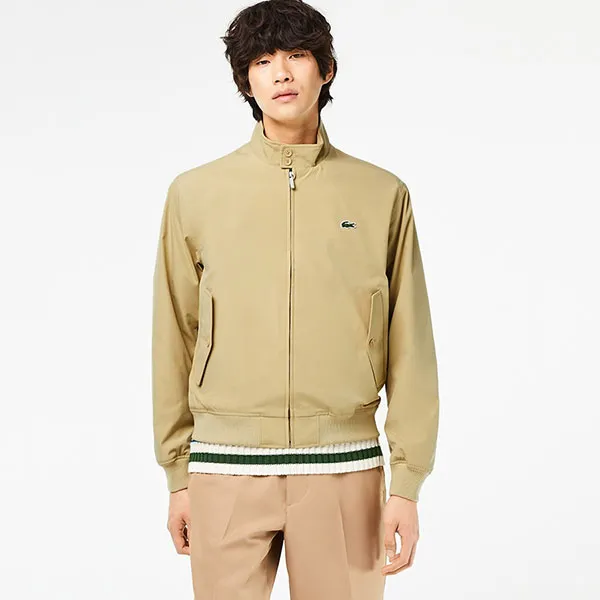 Áo Khoác Nam Lacoste Men's Water-Repellent Light Twill Jacket BH0538 - KU4 Màu Be Size 48