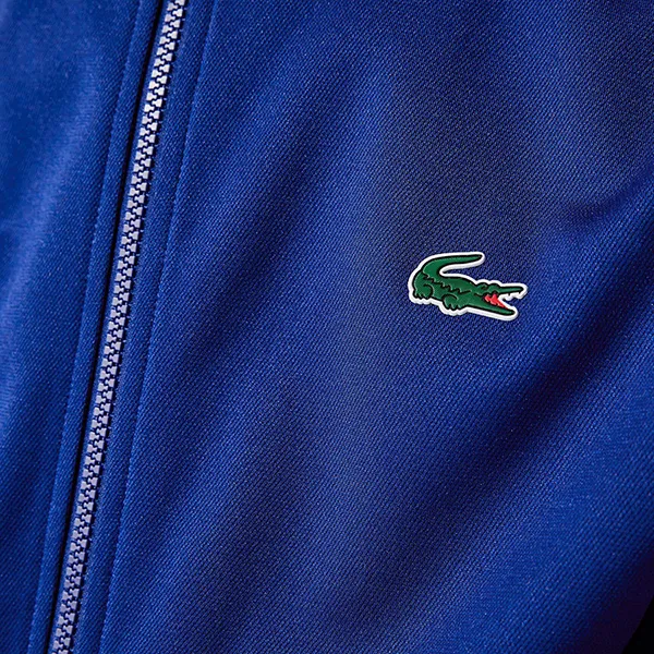 Áo Khoác Nam Lacoste Sport Resistant Bicolor Piqué Zip Sweatshirt SH6937 D9A Màu Xanh Dương Size 4