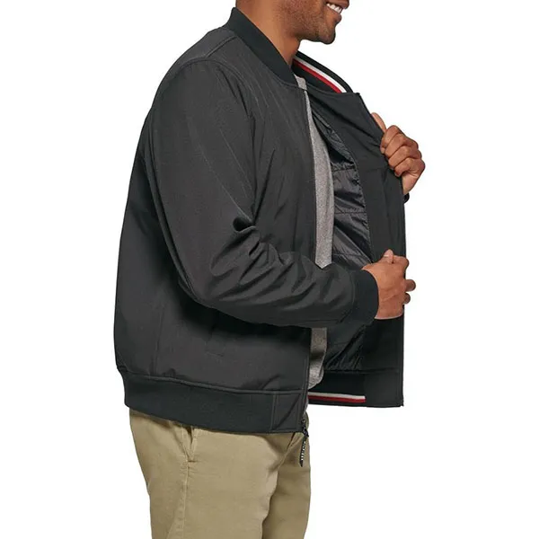 Áo Khoác Nam Tommy Hilfiger Men's Lightweight Varsity Rib Knit Bomber Jacket 152AP800 - BLK Màu Đen Size S - Thời trang - Vua Hàng Hiệu