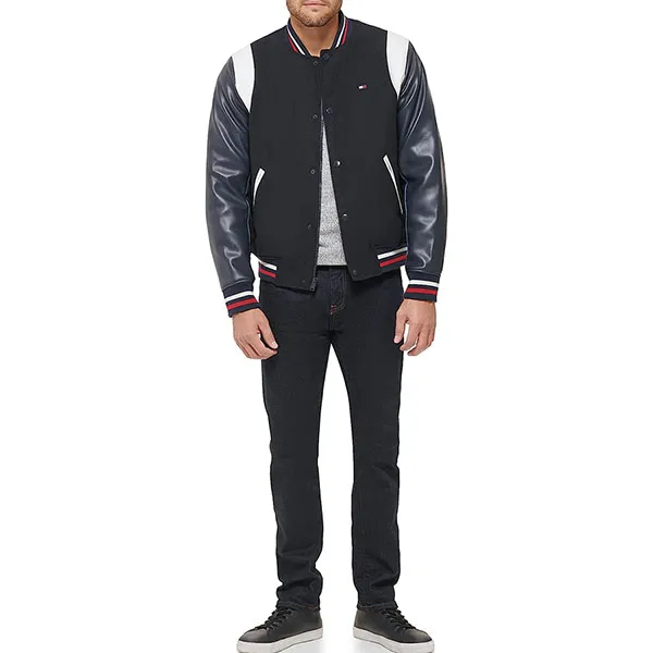 Áo Khoác Nam Tommy Hilfiger Men's Mixed Media Varsity Bomber Jacket AP853 Phối Màu Size M - Thời trang - Vua Hàng Hiệu