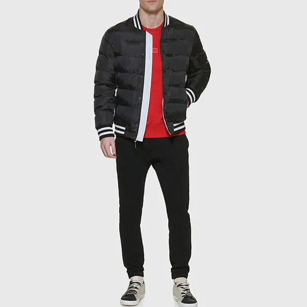 Áo Khoác Nam Tommy Hilfiger Quilted Bomber Jacket 151AN554 - BA1 Màu Đen Size L - Thời trang - Vua Hàng Hiệu