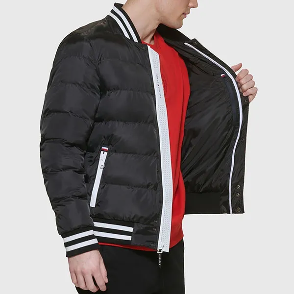 Áo Khoác Nam Tommy Hilfiger Quilted Bomber Jacket 151AN554 - BA1 Màu Đen Size L - Thời trang - Vua Hàng Hiệu